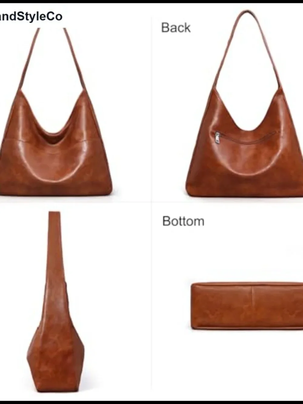 Sinuoda Slouchy Hobo Shoulder Bag Vegan Leather Faux Leather Purse